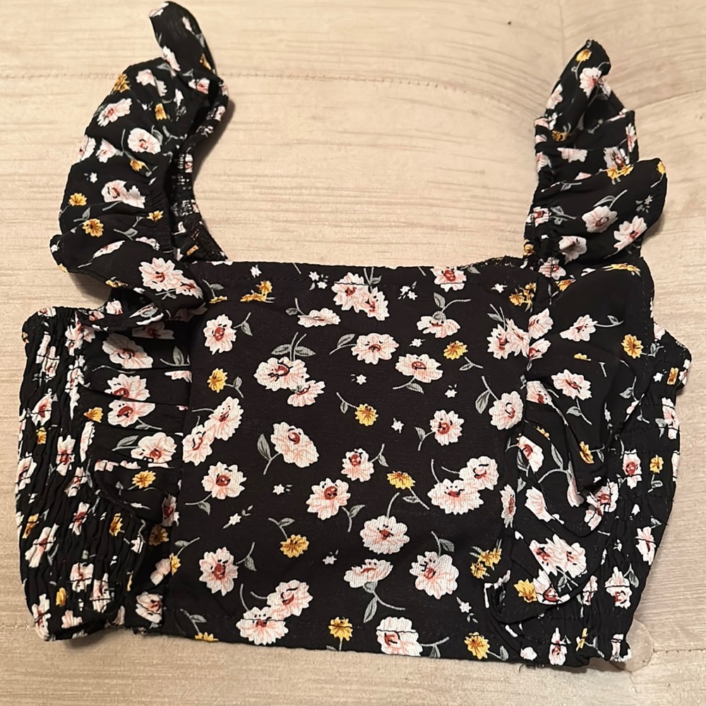 Floral half top